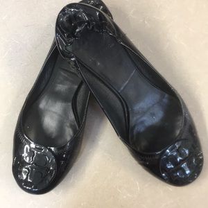Tory Burch Black Patent REVA Ballet Flats
